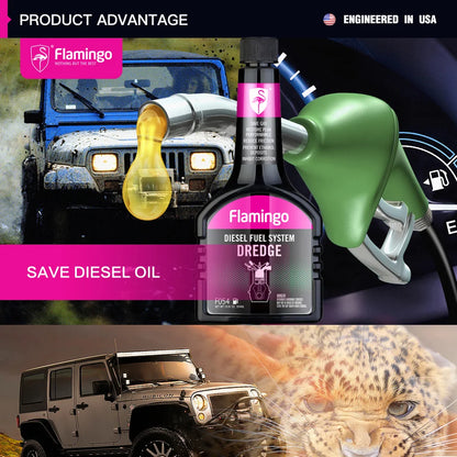 Flamingo F054 354ml Diesel Injector Cleaner Diesel System Dredge Cleaner Saver Diesel Oil Saver additive Restore 9.88OZ