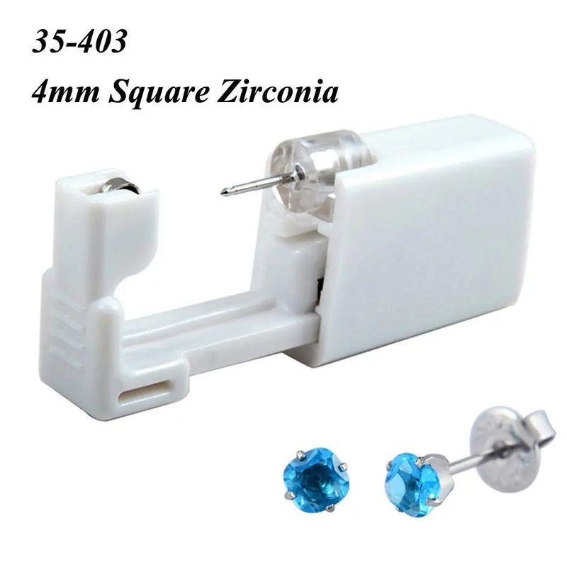 1 peça 316l aço cirúrgico descartável esterilizado unidades de piercing de orelha ferramentas de arma com brinco de cristal cz joias de piercing corporal