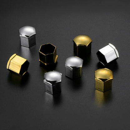 20 piezas universales antioxidantes de 17, 19 y 21 mm, cromado brillante, ABS, para tapicería de neumáticos, ruedas, tuercas, tornillos, cubiertas protectoras, accesorios para coche