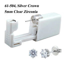 1 peça 316l aço cirúrgico descartável esterilizado unidades de piercing de orelha ferramentas de arma com brinco de cristal cz joias de piercing corporal