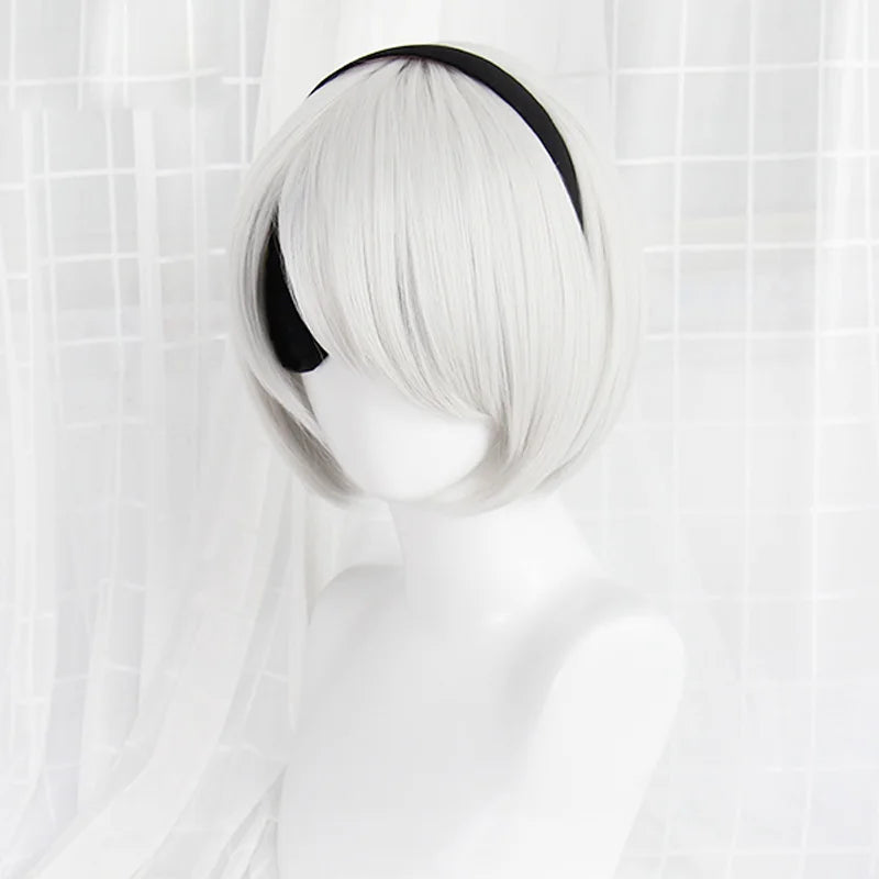 High quality YoRHa No.2 Type B 2BYoRH 2A 9S 2B wig Cosplay Wig NieR:Automata Costume Play Wigs Costumes Hair +Wig Cap