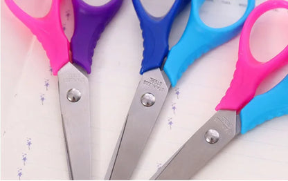 1 Pc Children Cartoon Round Head Safety Scissors  with Plastic DIY Manual Paper-cut Kindergarten Art Designer Stationery
