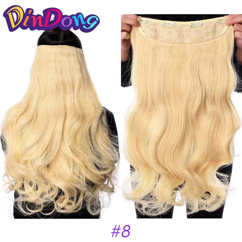Extensões de cabelo ondulado com mola clip in 60 cm premium sintético resistente ao calor 190g