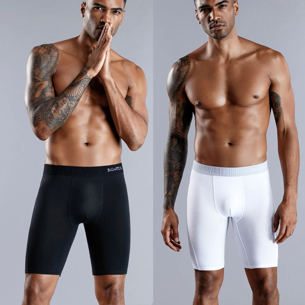 NICE Men Boxer Long leg Boxer Men Underwear Men Underpants Erkek Natural Cotton Sexy Boxer Shorts Top Brand Underwear Soft