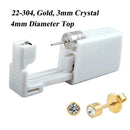 1 peça 316l aço cirúrgico descartável esterilizado unidades de piercing de orelha ferramentas de arma com brinco de cristal cz joias de piercing corporal