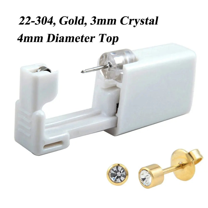 1 peça 316l aço cirúrgico descartável esterilizado unidades de piercing de orelha ferramentas de arma com brinco de cristal cz joias de piercing corporal