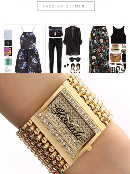 Reloj G&amp;D para mujer, reloj analógico de cuarzo informal, reloj dorado, reloj de cuarzo sencillo, reloj femenino, reloj para mujer