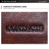 ONTACT'S Genuine Leather Short Wallets for Men RFID Vintage Coin Purse Card Holder Male Money Clip Women‘s Wallet Bag HandbagC