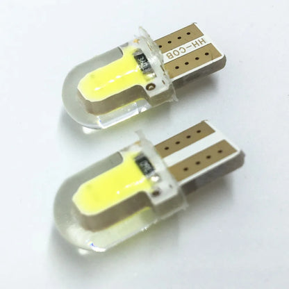 2 X Auto T10 LED  W5W LED Super Bright Turn Side Lamp Bulbs White 194 168 LED Lamp 501 COB silicone shell Car LED Lights  12V