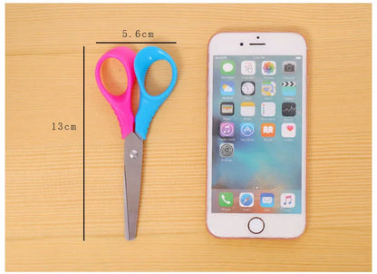 1 Pc Children Cartoon Round Head Safety Scissors  with Plastic DIY Manual Paper-cut Kindergarten Art Designer Stationery