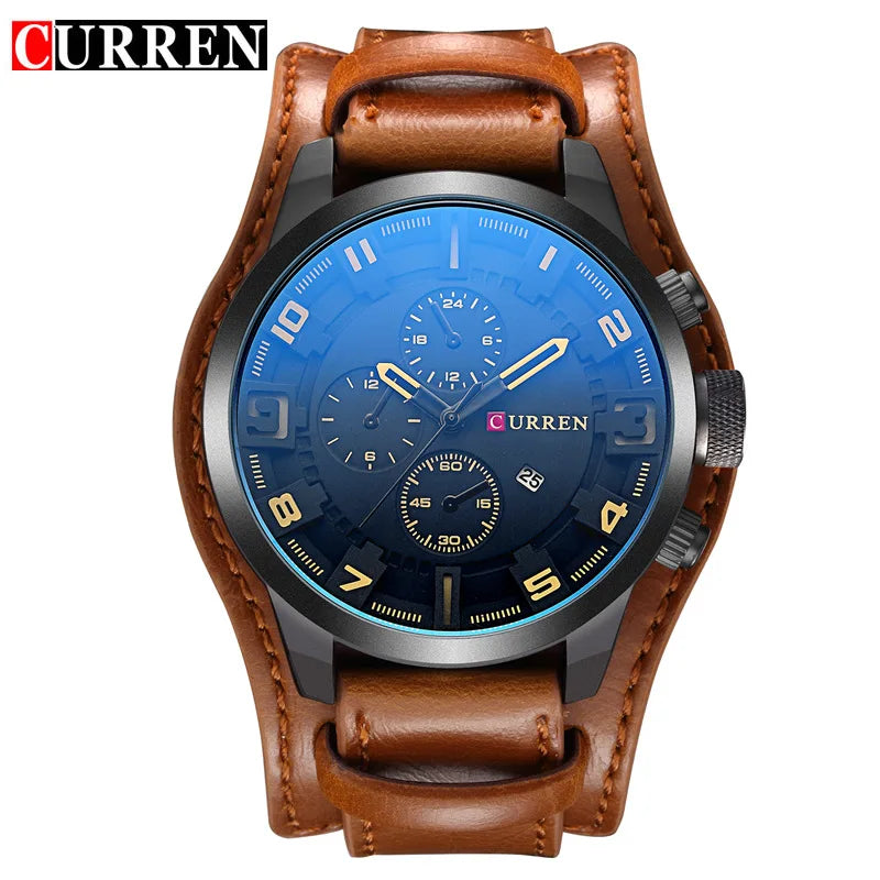 Nuevos relojes CURREN de lujo para hombre, reloj de pulsera de cuero con correa de cuero, reloj de cuarzo informal, reloj deportivo con fecha, relojes 8225