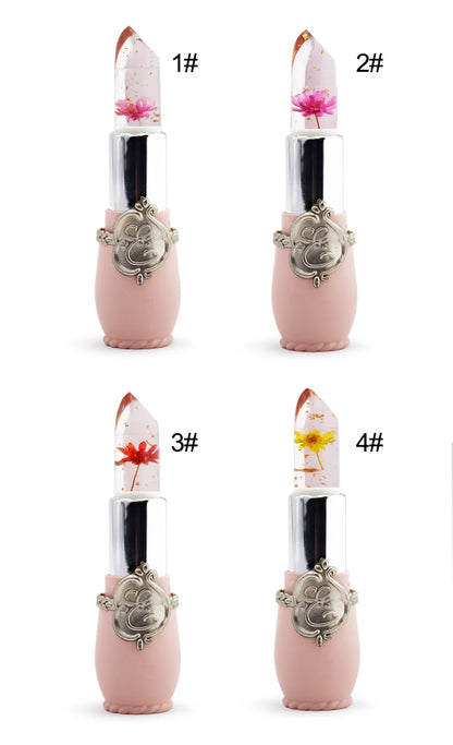 Waterproof Flower LipStick Jelly Flower Transparent Color Changing Lipstick Long Lasting 6 Colors Flower Lipsticks Lip balm