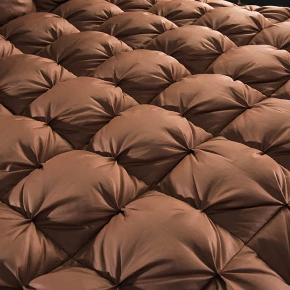 3D luxury 100% Goose Down Duvet Quilted Quilt King Queen Full size Comforter Winter Thick Blanket Solid Color