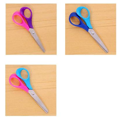 1 Pc Children Cartoon Round Head Safety Scissors  with Plastic DIY Manual Paper-cut Kindergarten Art Designer Stationery