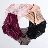 TEXIWAS 4pcs/lot Lace Panties Women Seamless Ladies Underwear Lace Briefs Sexy Panties for Women Comfort Lingerie Plus Size