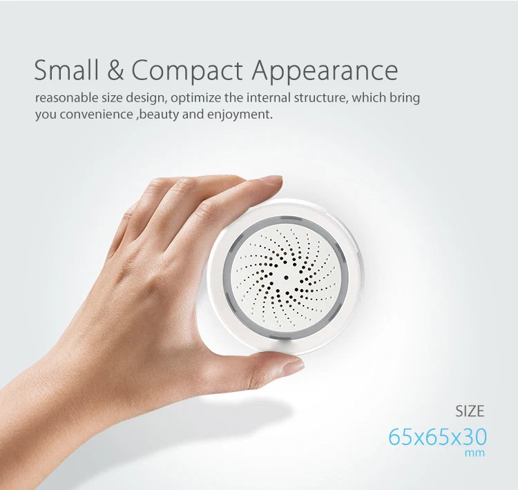 Alarma de sirena NEO Coolcam Smart Tuya Wifi con sensor de temperatura y humedad, compatible con Echo y Google Home Assistant