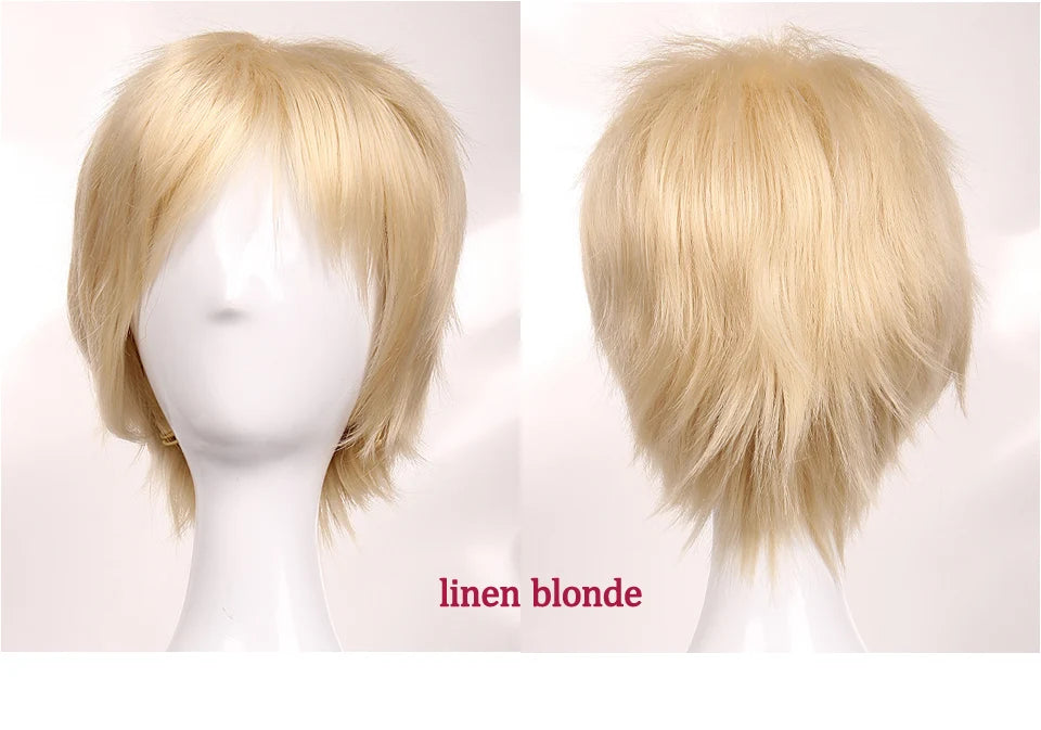 BENIHAIR Synthetic Wig Cosplay Wig White Red Green Blue Pink Yellow Hair Short Layered Wig Fake Hair Extension Men Women Party Wig
