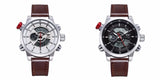 2024 NEW AMST Luxury Brand Men's Quartz LED Watches Men Fashion Casual Sports Clock Genuine Leather Military Wrist Watch