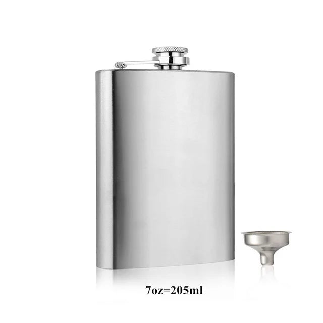 LMETJMA 1 4 5 6 7 8 9 10 oz Stainless Steel Hip Flask with Pocket Funnel Hip Flask Alcohol Whiskey Screw Cap KC0139 