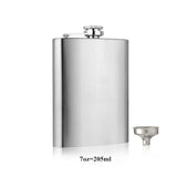 LMETJMA 1 4 5 6 7 8 9 10 oz Stainless Steel Hip Flask with Pocket Funnel Hip Flask Alcohol Whiskey Screw Cap KC0139 