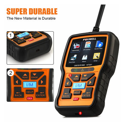 FOXWELL NT301 OBD2 Scanner Check Engine Code Reader Professional ODB2 OBD2 Automotive Scanner Car Diagnostic Tools PK ELM327
