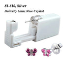 1 peça 316l aço cirúrgico descartável esterilizado unidades de piercing de orelha ferramentas de arma com brinco de cristal cz joias de piercing corporal