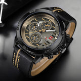 NAVIFORCE Men's Watch Top Brand Luxury Waterproof 24-Hour Date Quartz Watch Men Leather Sport Wristwatch Men Waterproof Clock