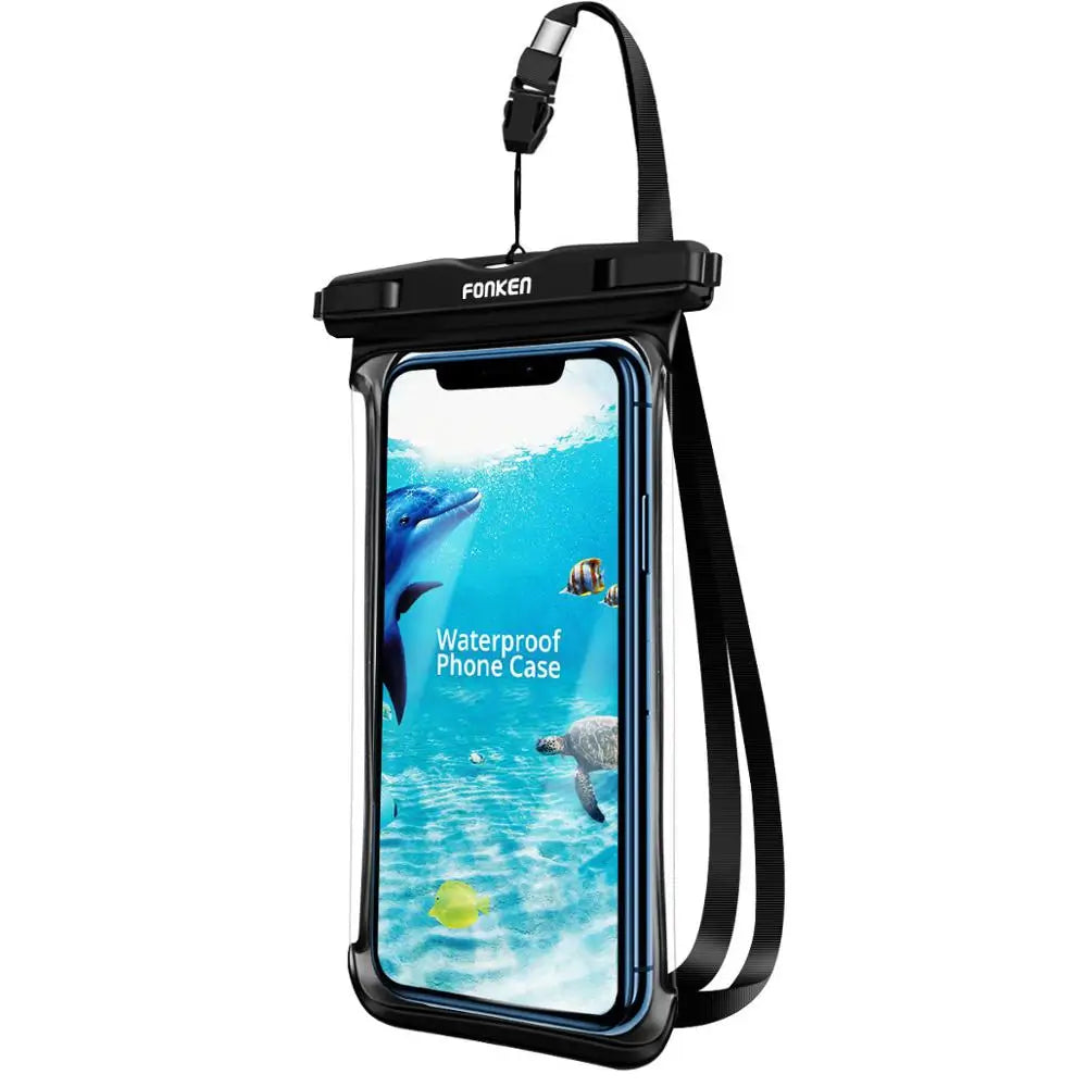 Funda impermeable FONKEN para teléfono, transparente, para la nieve, la selva tropical, bolsa seca, bolsa para natación, fundas grandes para teléfono móvil.