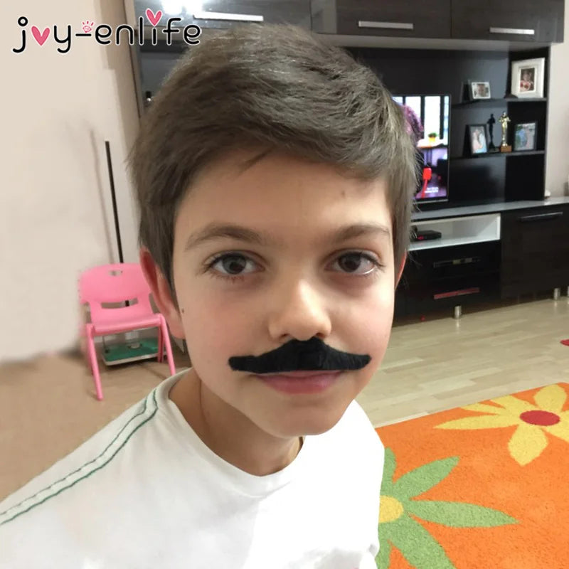 JOY-ENLIFE 12pcs Funny Costume Pirate Party Mustache Cosplay Fake Moustache Fake Beard For Kids Adult Halloween Party Decoration