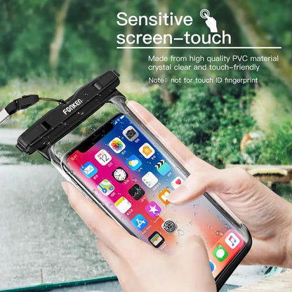 Funda impermeable FONKEN para teléfono, transparente, para la nieve, la selva tropical, bolsa seca, bolsa para natación, fundas grandes para teléfono móvil.