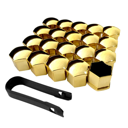 20 piezas universales antioxidantes de 17, 19 y 21 mm, cromado brillante, ABS, para tapicería de neumáticos, ruedas, tuercas, tornillos, cubiertas protectoras, accesorios para coche