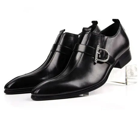 New Fashion Men's Oxford Casual Genuine Leather Business Buckle Pointed Toe Office & Career Shoes