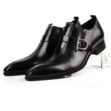 New Fashion Men's Oxford Casual Genuine Leather Business Buckle Pointed Toe Office & Career Shoes