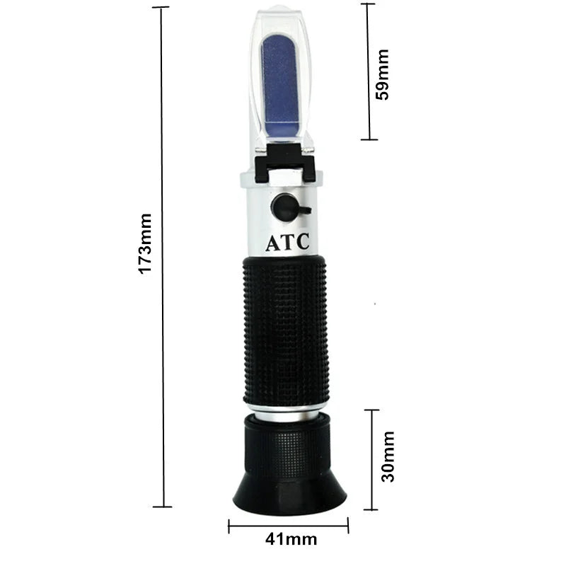 Brix Refractometer Handheld Sugar Level Test Meter for Food, Fruit, Beverages, Brix Content, Homebrew Tool with ATC/Brix Range 0~32%