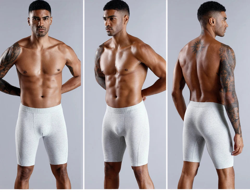 NICE Men Boxer Long leg Boxer Men Underwear Men Underpants Erkek Natural Cotton Sexy Boxer Shorts Top Brand Underwear Soft