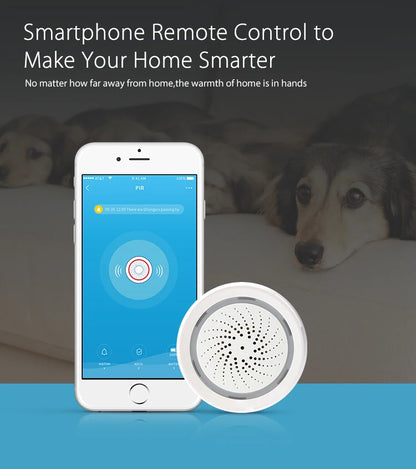 Alarma de sirena NEO Coolcam Smart Tuya Wifi con sensor de temperatura y humedad, compatible con Echo y Google Home Assistant