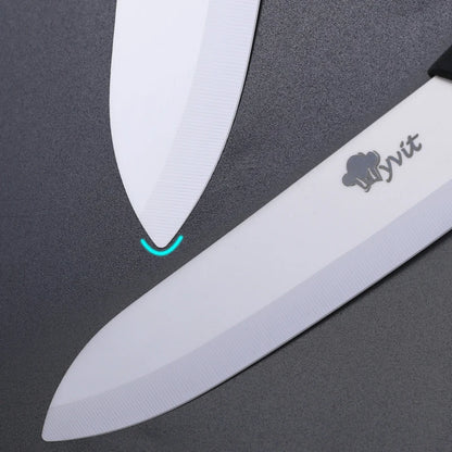 Juego de cuchillos de cerámica para cocina, utilidad para pelar, cortar frutas y verduras, herramienta de cocina con hoja de Zirconia blanca de 3, 4 y 5 pulgadas