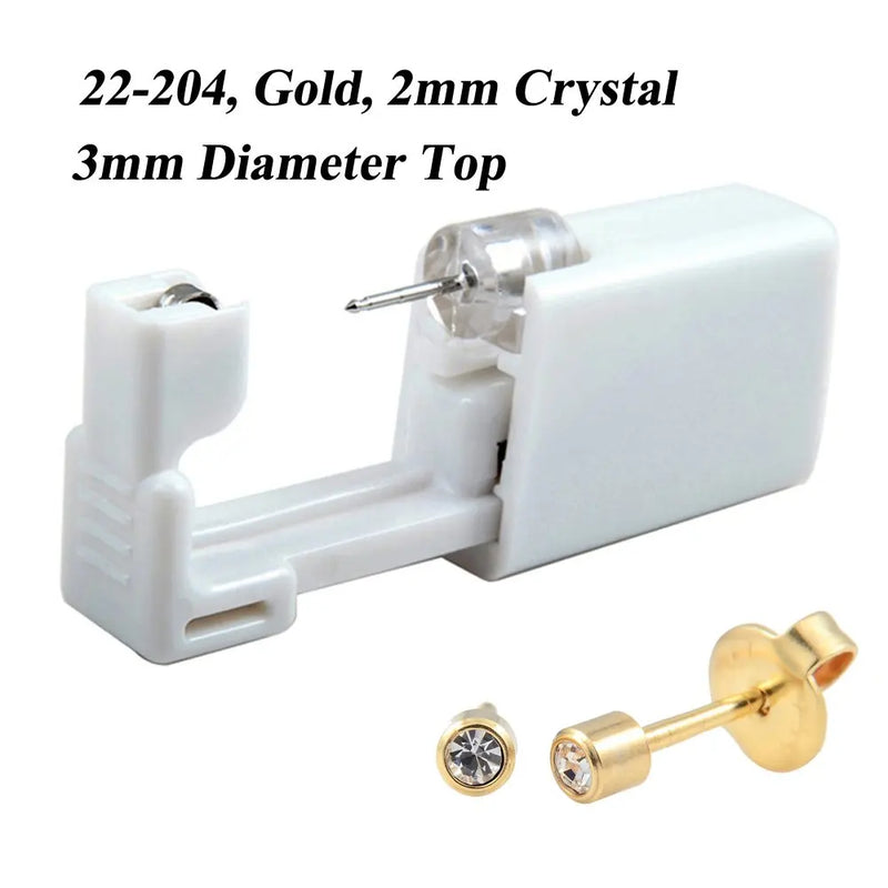 1 peça 316l aço cirúrgico descartável esterilizado unidades de piercing de orelha ferramentas de arma com brinco de cristal cz joias de piercing corporal