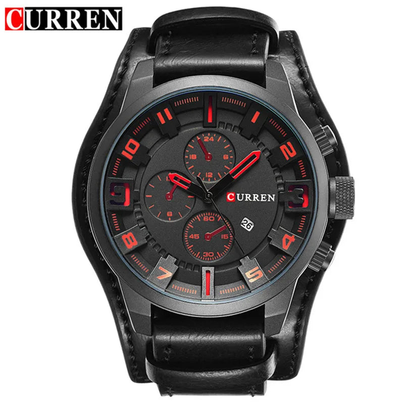 Nuevos relojes CURREN de lujo para hombre, reloj de pulsera de cuero con correa de cuero, reloj de cuarzo informal, reloj deportivo con fecha, relojes 8225