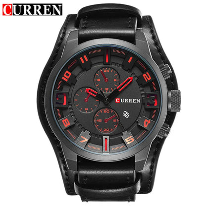 Nuevos relojes CURREN de lujo para hombre, reloj de pulsera de cuero con correa de cuero, reloj de cuarzo informal, reloj deportivo con fecha, relojes 8225