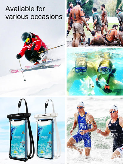 Funda impermeable FONKEN para teléfono, transparente, para la nieve, la selva tropical, bolsa seca, bolsa para natación, fundas grandes para teléfono móvil.