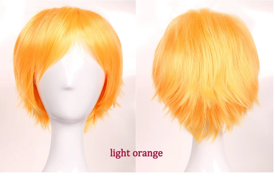 BENIHAIR Synthetic Wig Cosplay Wig White Red Green Blue Pink Yellow Hair Short Layered Wig Fake Hair Extension Men Women Party Wig