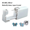 1 peça 316l aço cirúrgico descartável esterilizado unidades de piercing de orelha ferramentas de arma com brinco de cristal cz joias de piercing corporal