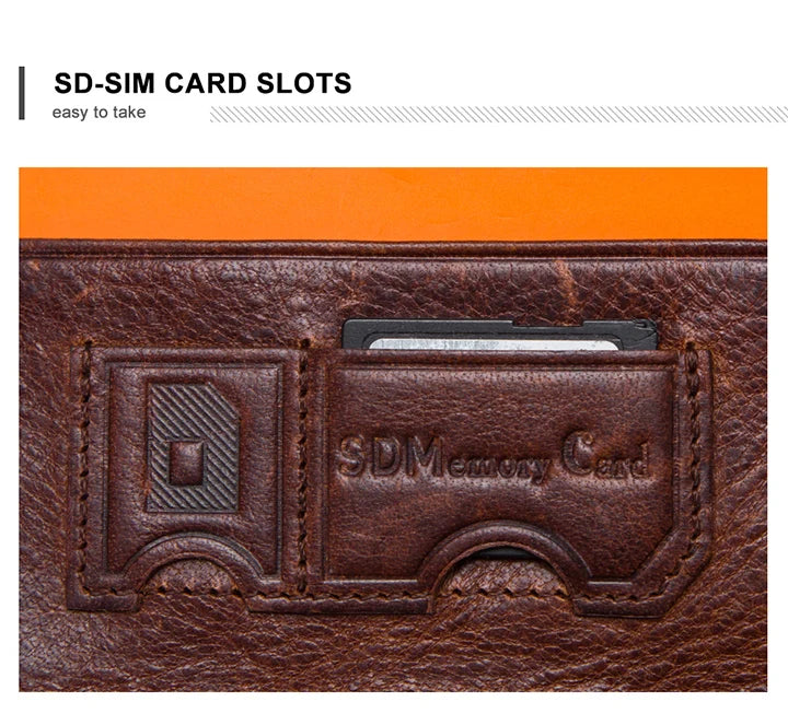 ONTACT'S Genuine Leather Short Wallets for Men RFID Vintage Coin Purse Card Holder Male Money Clip Women‘s Wallet Bag HandbagC