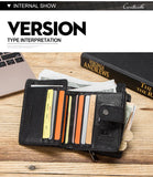 ONTACT'S Genuine Leather Short Wallets for Men RFID Vintage Coin Purse Card Holder Male Money Clip Women‘s Wallet Bag HandbagC