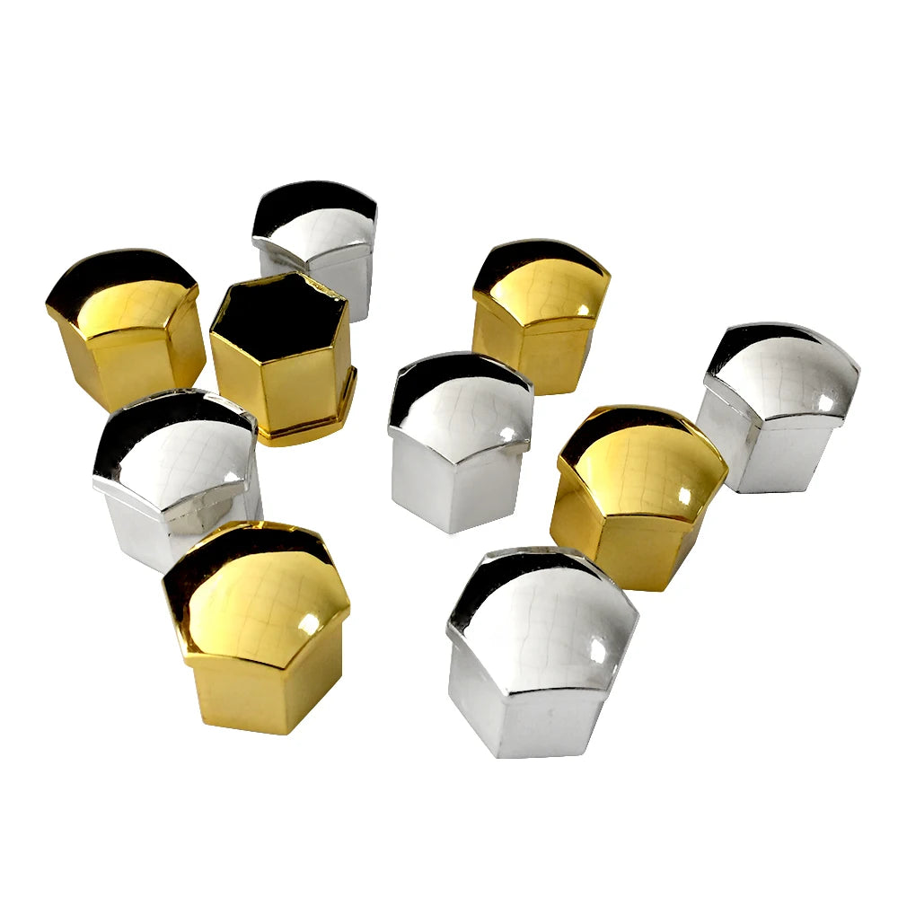 20 piezas universales antioxidantes de 17, 19 y 21 mm, cromado brillante, ABS, para tapicería de neumáticos, ruedas, tuercas, tornillos, cubiertas protectoras, accesorios para coche