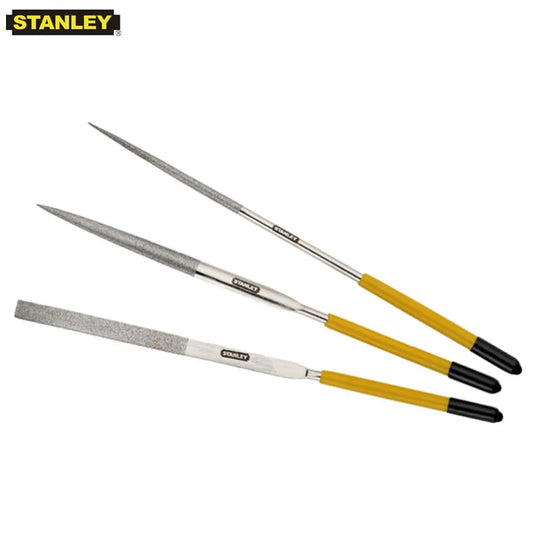 Stanley-Small Diamond Needle Set, Polishing Tools, 150 Grit, Sharpening, Grinding, Hand Adjustment for Glass Metal, 3 Pieces