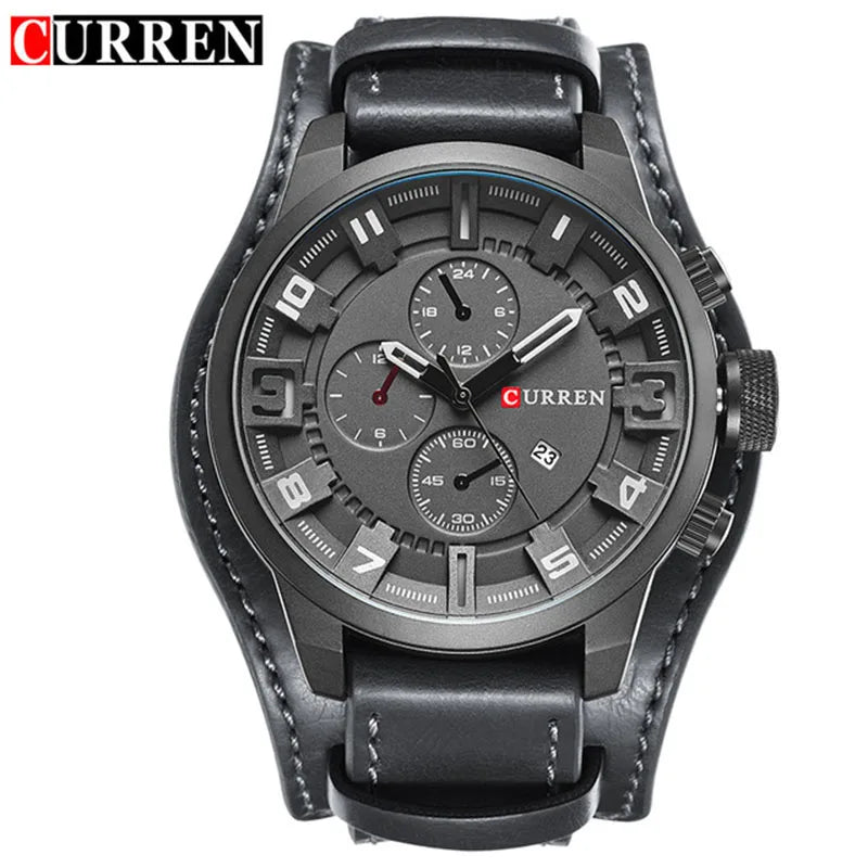 Nuevos relojes CURREN de lujo para hombre, reloj de pulsera de cuero con correa de cuero, reloj de cuarzo informal, reloj deportivo con fecha, relojes 8225