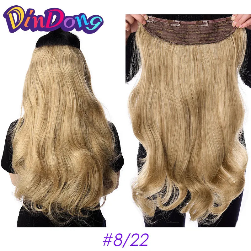 Extensões de cabelo ondulado com mola clip in 60 cm premium sintético resistente ao calor 190g