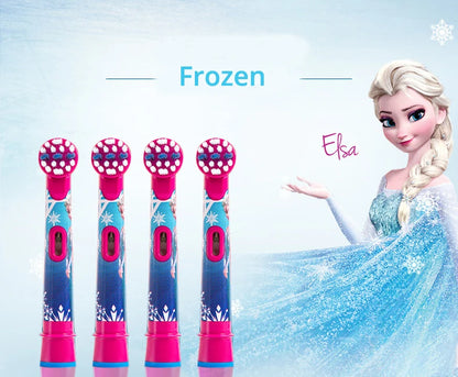Recambio de cabezales de repuesto para cepillo de dientes eléctrico Oral B EB10 Kids, con cerdas suaves y cabezal redondo pequeño, ideal para limpieza dental de Spiderman y Frozen.